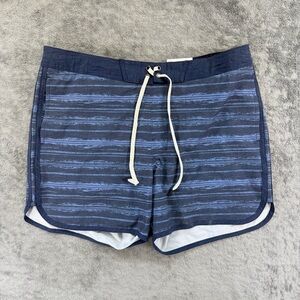 Sonoma Men's 5” Compression Lined Swim Board Shorts Blue Striped NEW